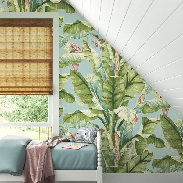 Botanical Wallpaper Floral Tropical Green Leaf Pattern Peel And Stick